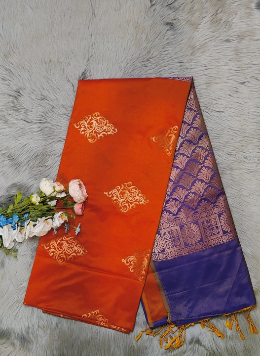 Post image South Semi Silk Saree with combination blouse for wedding and festival occasion
