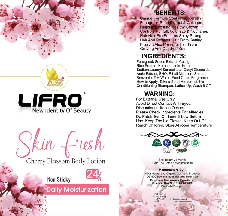 Skin Fresh Cherry Blossom Body lotion  uploaded by  MSQ Lifro Products on 8/30/2022