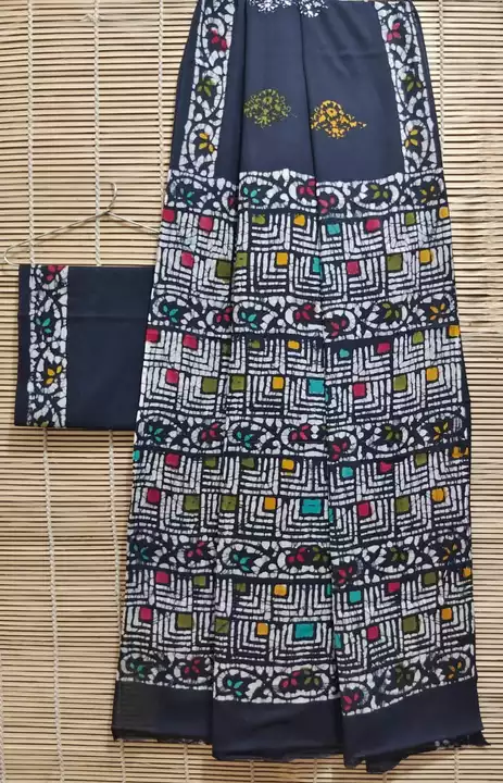 Post image Traditional hand block printed cotton saree with blouse and natural die process of hand block printed soft cotton saree