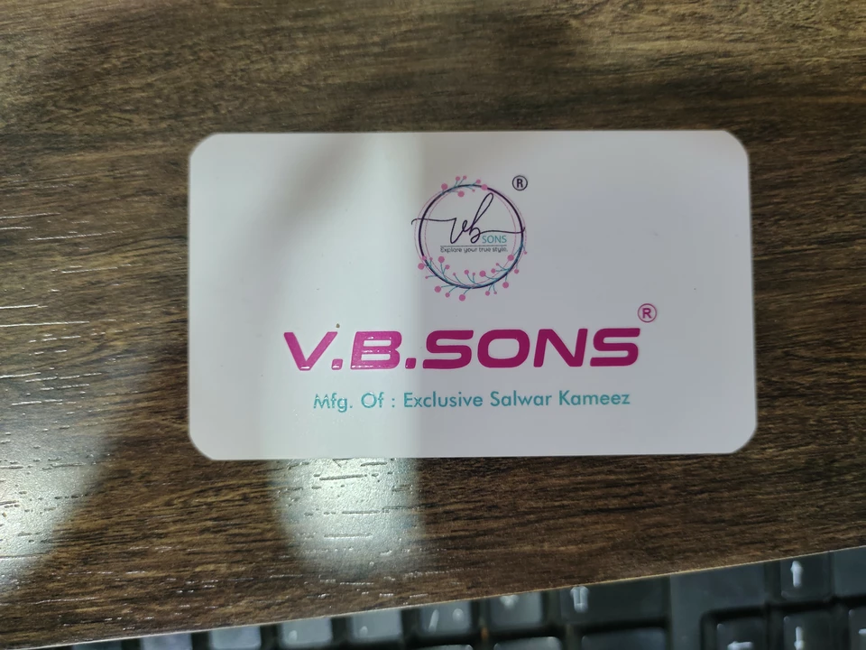 Visiting card store images of V B Sons