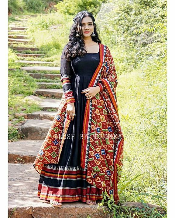 stylish designer with long gown uploaded by business on 12/5/2020