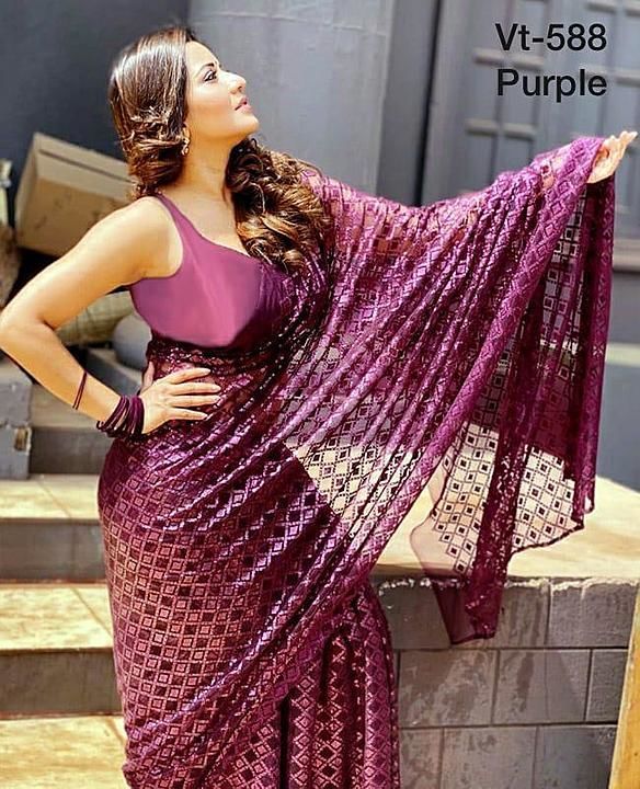 l *Heavy Georrgte Saree* with a *Sequnce Work* uploaded by Komal Creation 007 on 12/5/2020