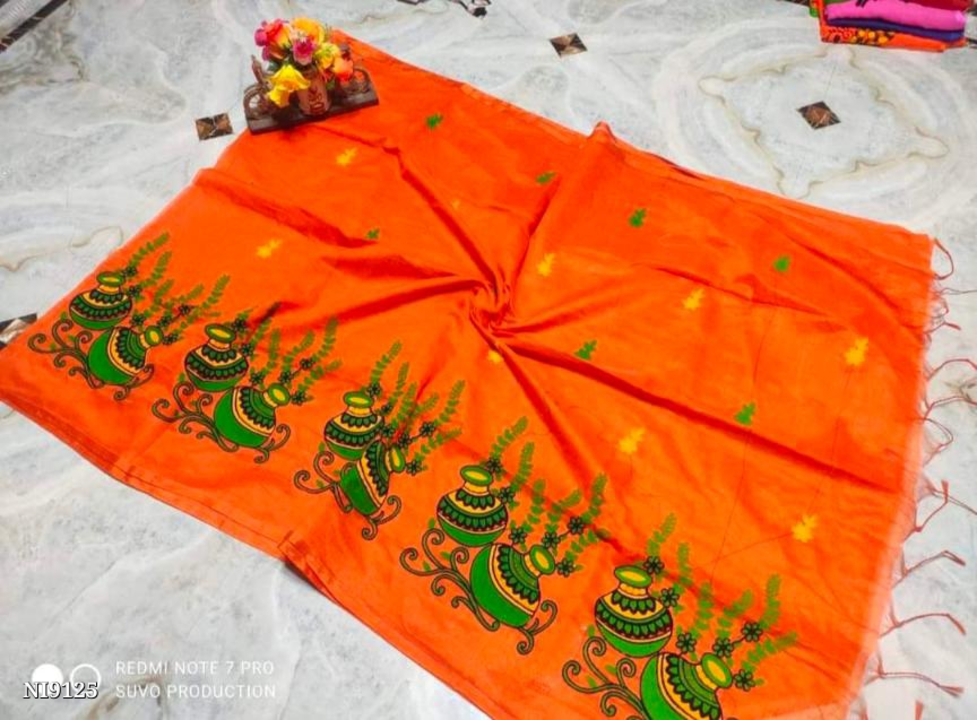 Ghot embroidery cotton silk saree uploaded by 𝙋𝘼𝙑𝙄𝙏𝙍𝘼𝙈 on 8/30/2022