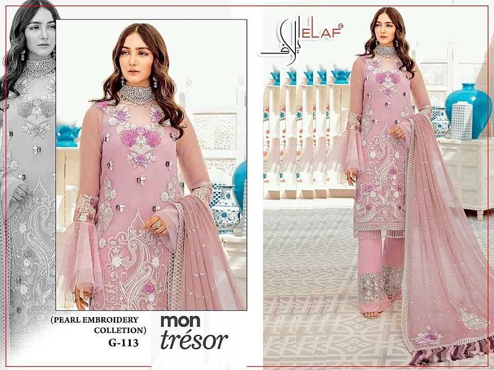 ELAF FASHION MON TRESOR HEAVY EMBROIDERY AND PEARL COLLECTION uploaded by business on 12/5/2020