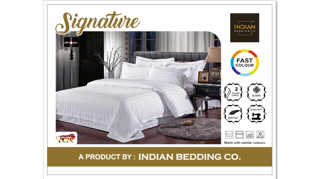 300 TCSatin stripe hotel bed sheet set.  uploaded by INDIAN BEDDING COMPANY on 8/31/2022