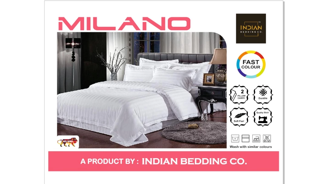 400 TCSatin stripe hotel bed sheet set.  uploaded by INDIAN BEDDING COMPANY on 8/31/2022