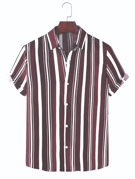 Maroon patta printed men's lycra shirt uploaded by business on 8/31/2022