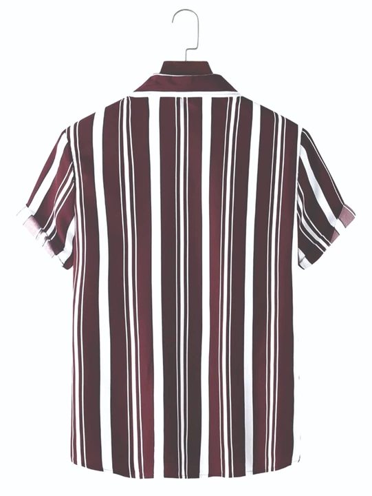 Maroon patta printed men's lycra shirt uploaded by O'some creation on 8/31/2022