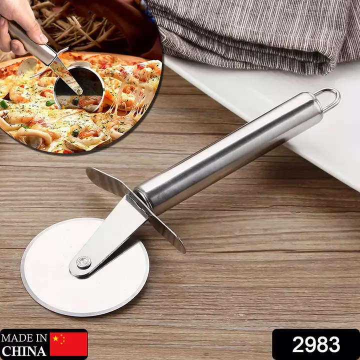 2983 STAINLESS STEEL PIZZA CUTTER, SANDWICH & PASTRY CAKE CYCLE CUTTER, SHARP, WHEEL TYPE CUTTER, PA uploaded by DeoDap on 8/31/2022