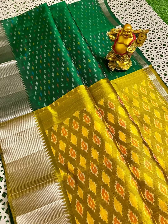 Post image Pure mangalagiri handloom pattu saree with ikkat weaving