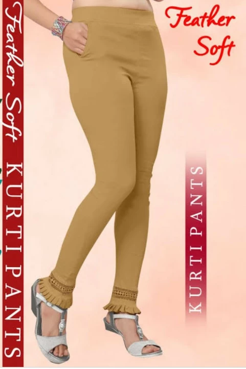 Cotton Lycra kurti Pant with ruffle lace  uploaded by business on 9/1/2022
