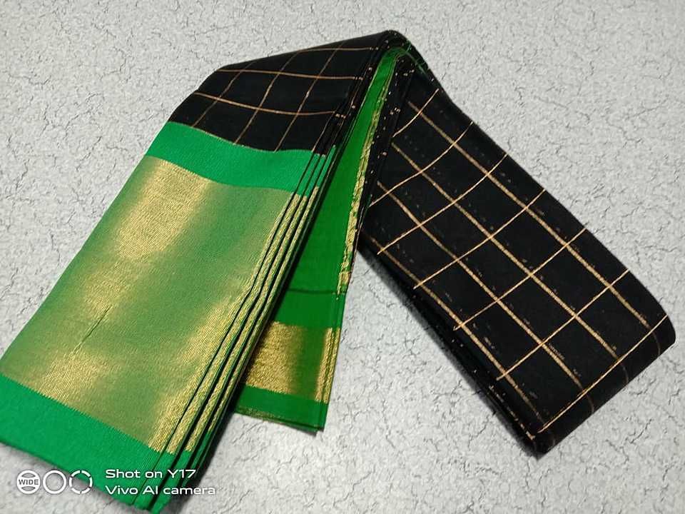 Post image Silk cotton saree 
Checked type 
Rich with pallu 
Pure cotton.... If multiple order cost will be less.... Contact 9944085739.......