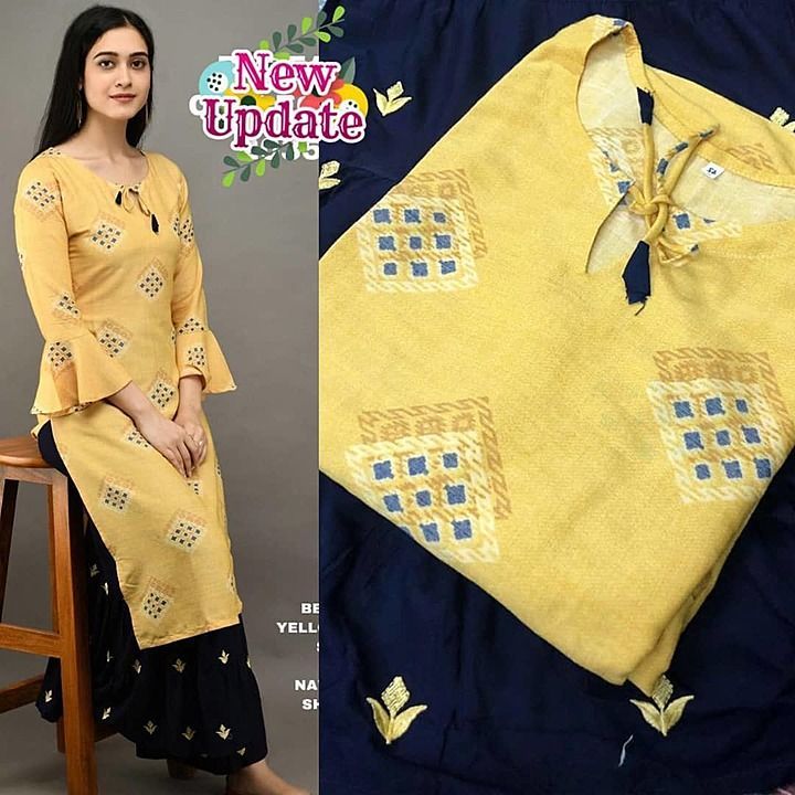 Kurti with plazzo uploaded by business on 12/6/2020