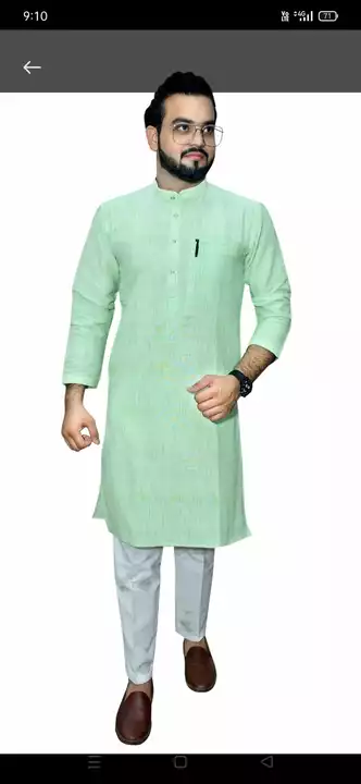 Khadi cotton mens kurta payjama set uploaded by business on 9/1/2022