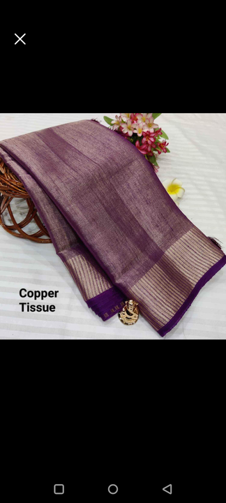 Pure Tissue Linen Sarees uploaded by A S Handloom on 9/1/2022