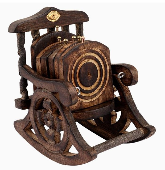 Wooden Tea Coaster in Burn Look uploaded by Own Art Store on 12/6/2020