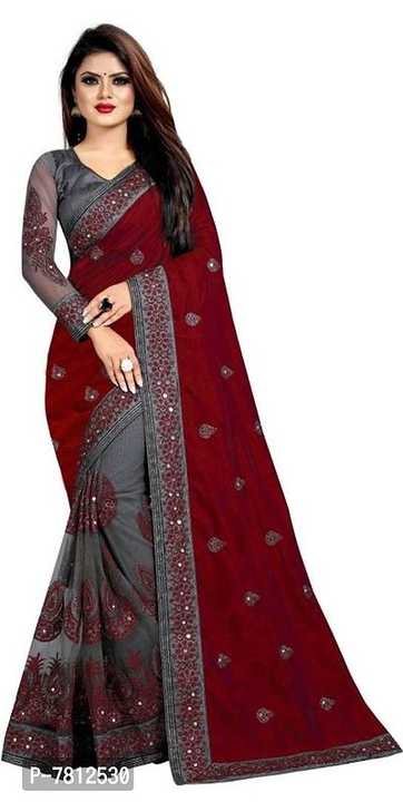 Partywear Net Embroidered Half and Half Sarees With Blouse Piece uploaded by BigChoice  on 9/1/2022