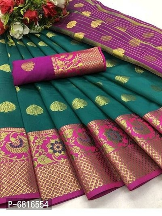 Litchi Silk Woven Design Banarasi Sarees with Blouse piece uploaded by business on 9/1/2022