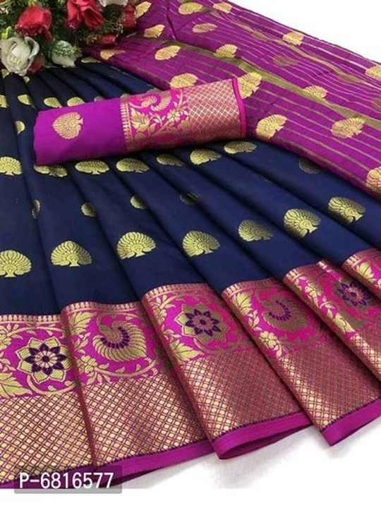 Litchi Silk Woven Design Banarasi Sarees with Blouse piece uploaded by BigChoice  on 9/1/2022