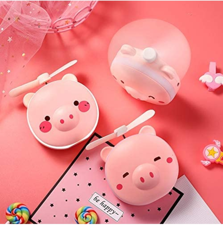 mirror and fan cute pig gadgets  uploaded by Sneha Texo Fab on 9/1/2022