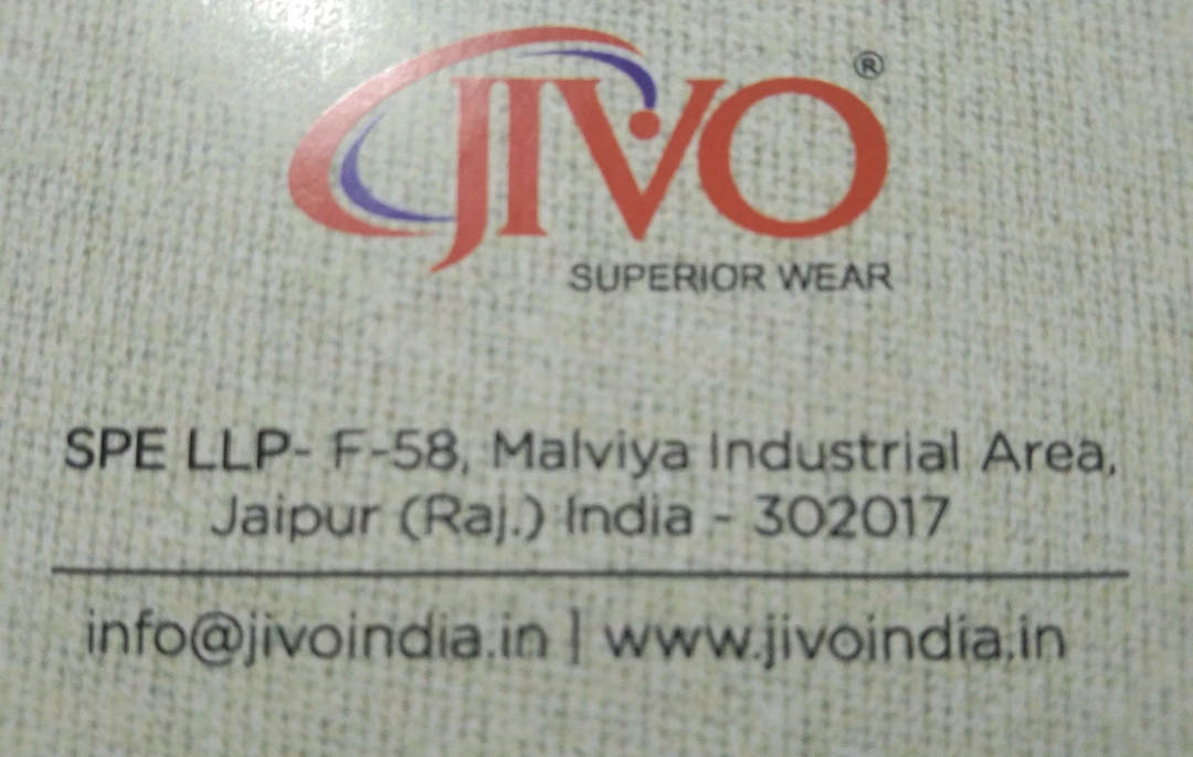 Visiting card store images of Jivo superior