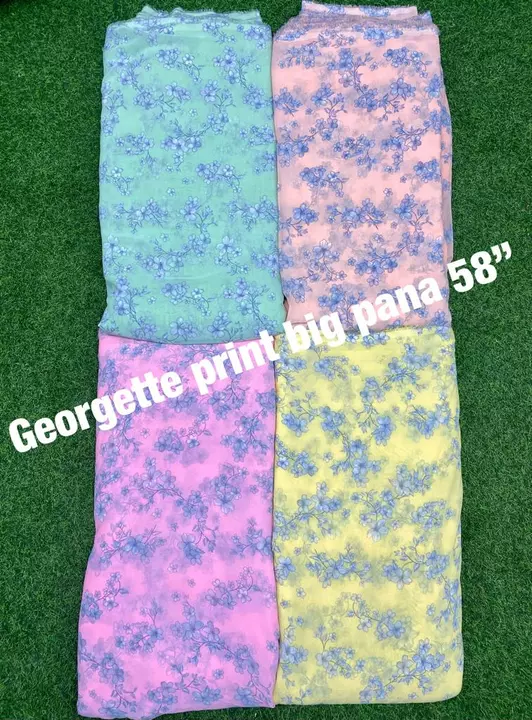 Post image 👉🏻 product name:(R)
    Georgette print 

👉🏻Width 58” bada pana 

👉🏻Length 95cm

👉🏻Rs 61/-per mitter 

👉🏻 Minimum order quantity 400 meters 20 20 meters cut available
       Set wise Compulsory 

👉🏻deal only advance
      Payment 

👇🏻👇🏻👇🏻👇🏻👇🏻👇🏻