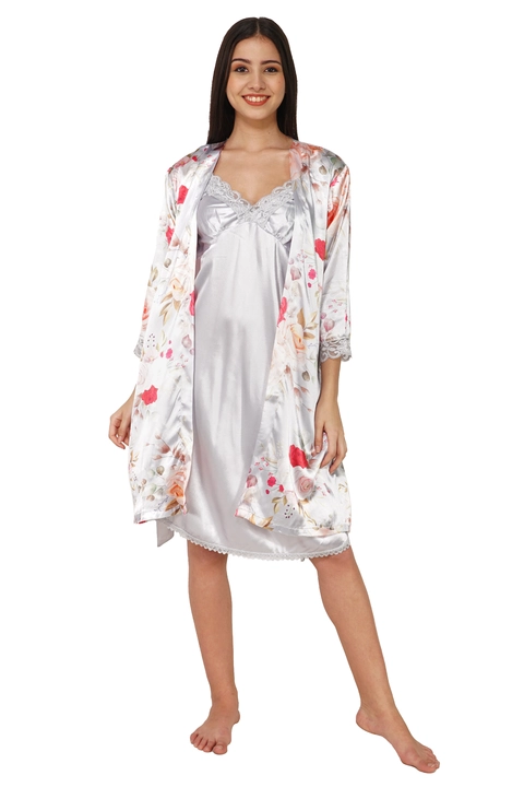 Satin Robe & Nighty Set for women  uploaded by business on 9/2/2022