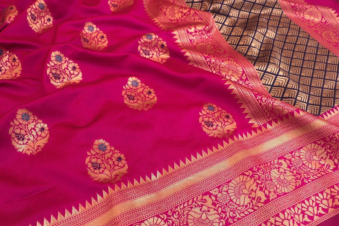 Product image with price: Rs. 888, ID: launching-new-saree-scintillating-beauty-of-this-pink-kanchipuram-silk-butta-and-but-28070d54