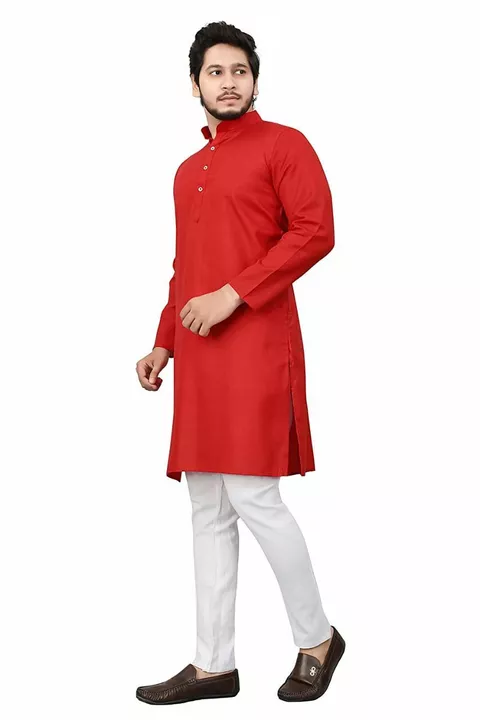 Product image of Men Plain Semi Cotton Kurta, price: Rs. 249, ID: men-plain-semi-cotton-kurta-a1d0c007