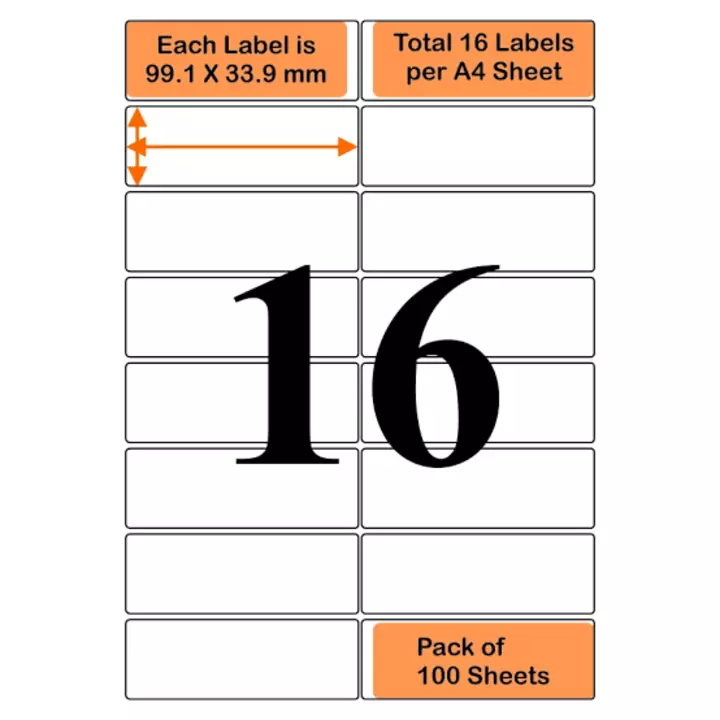 Oddy A4 Self Adhesive Paper Label Stickers for Laser & Inkjet Printers -  16 Labels per Sheet uploaded by SHREEJI REFILLING ZONE on 9/3/2022