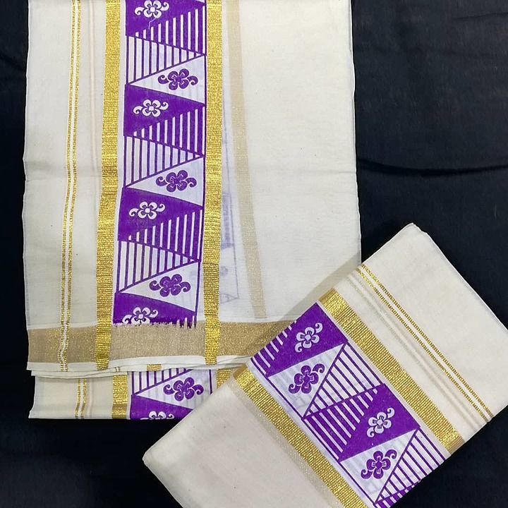 Post image Kerala single set mund
Mund 2 m neriyathe 2.75 m
Powerloom
Pure cotton
Traditional wear