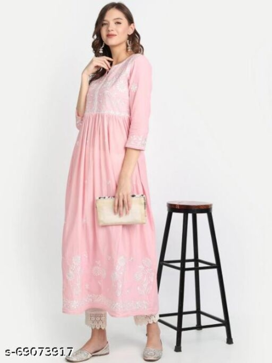 Women embroidered A-line kurta uploaded by business on 9/3/2022
