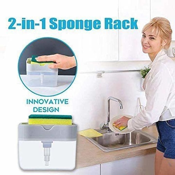 Brand World 2 in 1 Soap Pump Dispenser for Dishwasher Liquid,Soap, Sponge Holder (385ml) Free Sponge uploaded by Insignia Exhibition & Events  on 12/8/2020