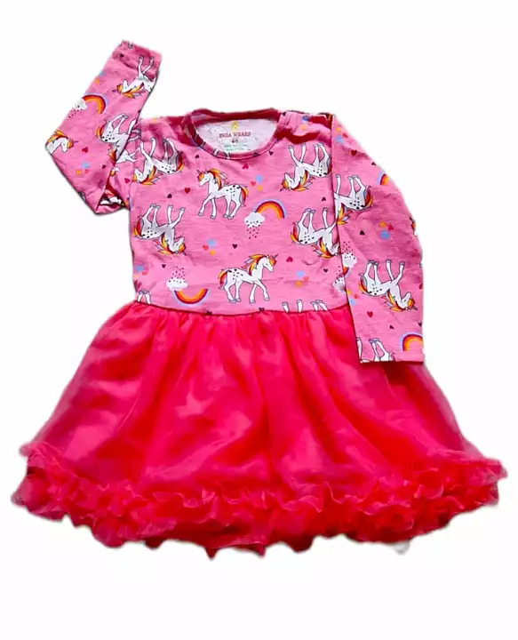 Kids frocks Cotton plus double net with cotton lining  uploaded by Deal-wheel  on 9/3/2022