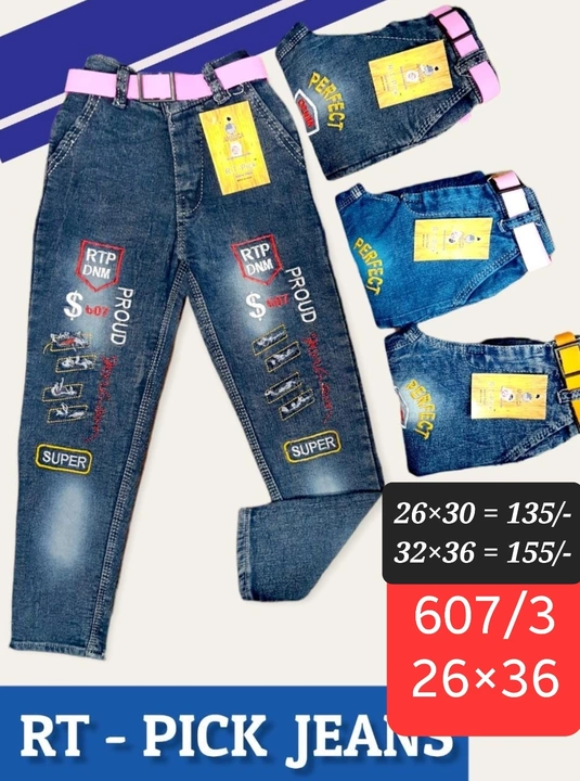 KIDS JEANS 26×36 PATTERN uploaded by RISHABH TRADERS on 9/3/2022