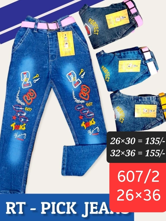 KIDS JEANS 26×36 PATTERN uploaded by RISHABH TRADERS on 9/3/2022