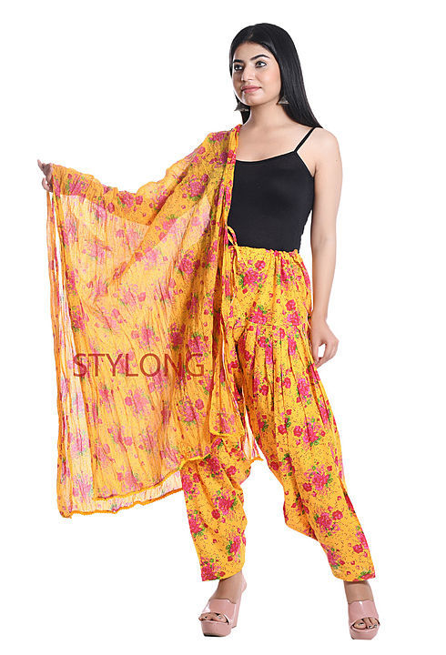 Printed patiala salwar with matching dupatta For more details contact  uploaded by business on 12/8/2020