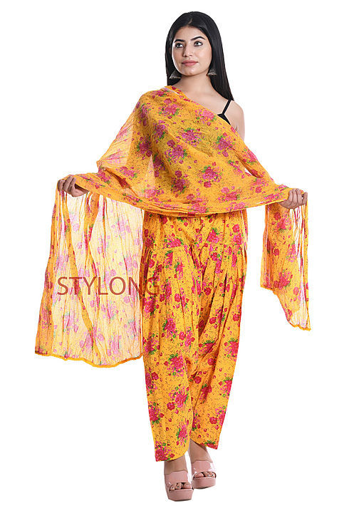 Printed patiala salwar with matching dupatta For more details contact  uploaded by RR PRODUCTIONS on 12/8/2020
