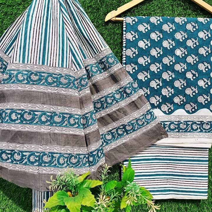 Hand block print cotton 
Suits uploaded by COTTON CHAPPA on 12/8/2020