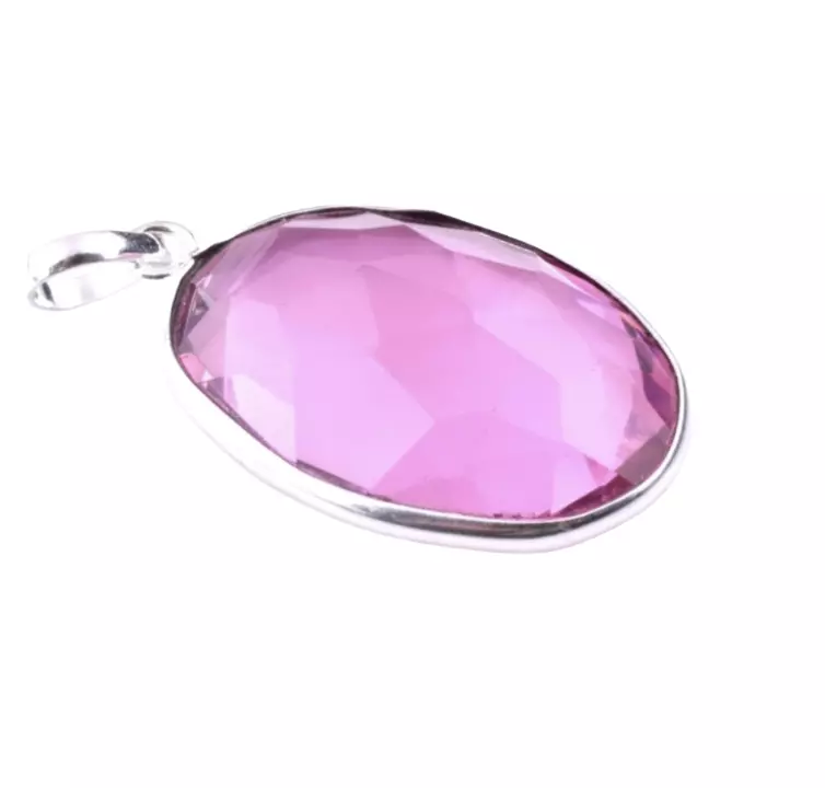 AAA+ Quality Pink  Rose Quartz Pendent Faceted  shape Oval Pendant Rose Quartz Size 22x31 Mm App  uploaded by business on 9/4/2022