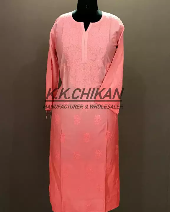 Lucknowi chikankari silk kurta  uploaded by business on 9/4/2022