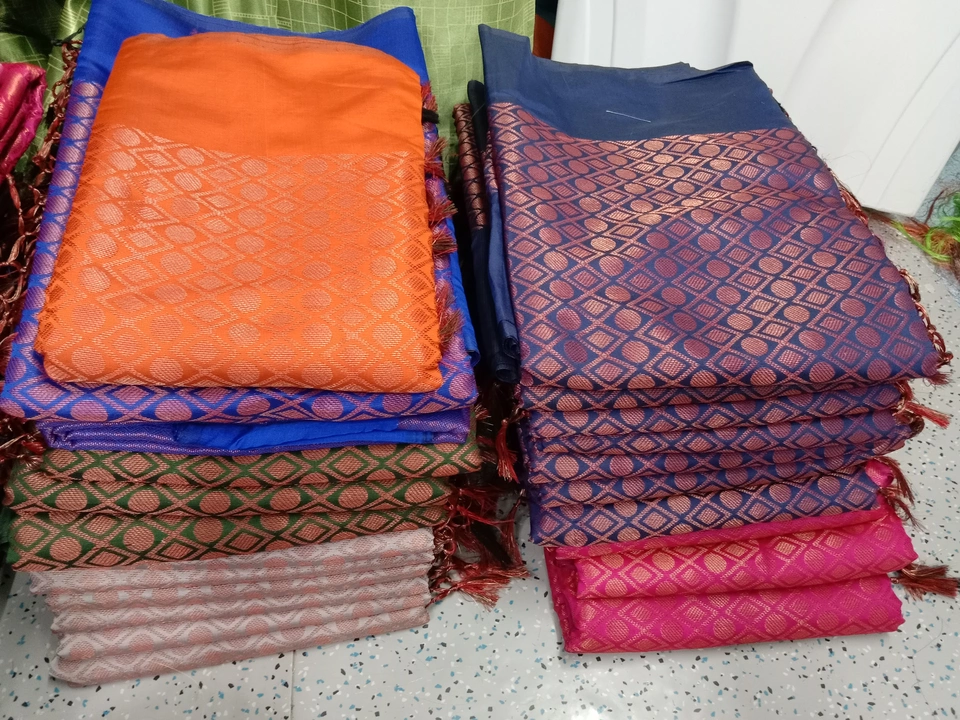Saree fabric softy Banarasi silk party wear saree  uploaded by business on 9/4/2022