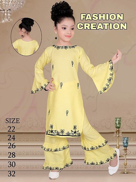 Fashion Creation girls rayon Kurti plazo set  uploaded by Fashion Creation on 12/8/2020