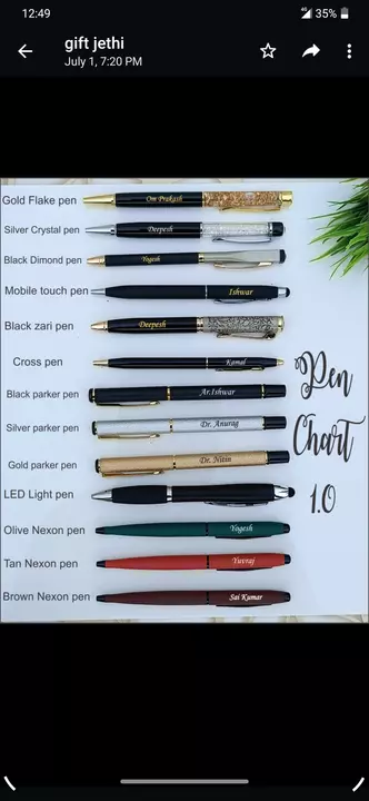 Post image I want 1 pieces of custamized pen at a total order value of 150. I am looking for i need custamized pen agar kisi ke pass ho tu plzz send price and details argent. Please send me price if you have this available.