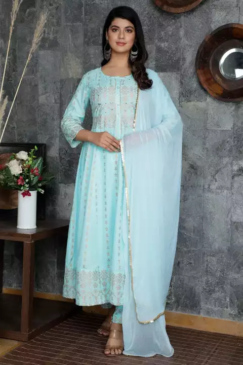 Anarkali gawon pant with dupatta  uploaded by Grace N Glamour on 9/5/2022