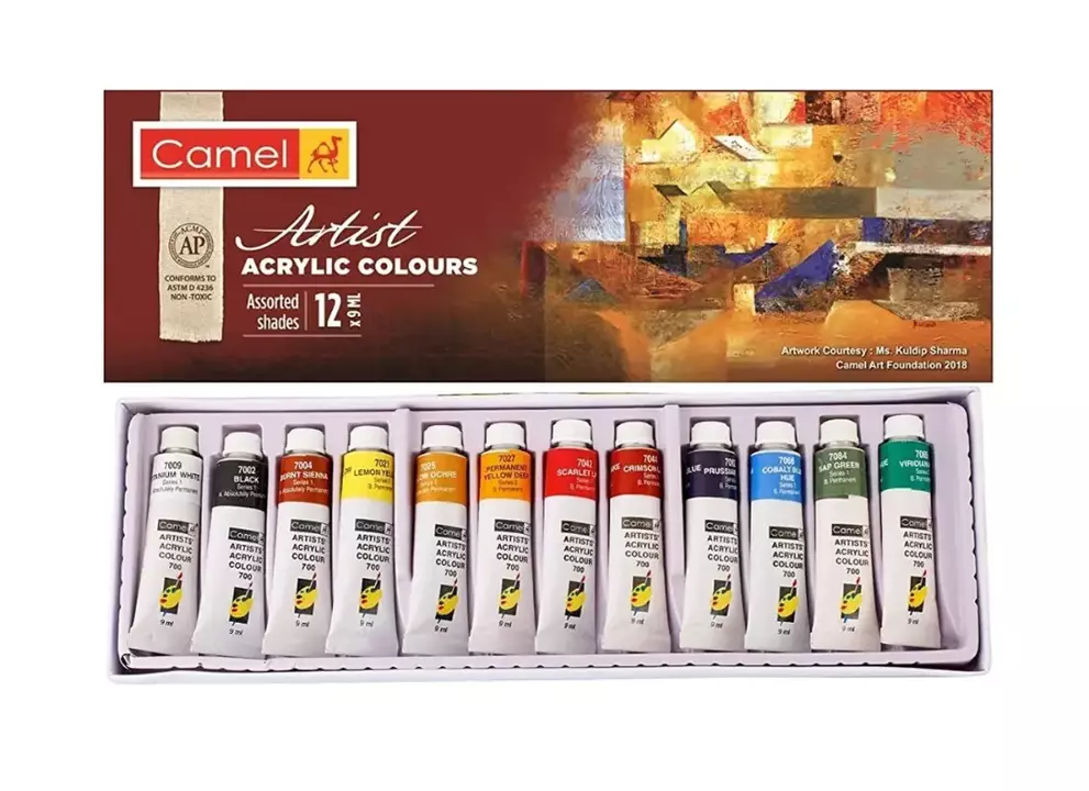 Camel Artist Acrylic Colours, 9ml Tube , 12 shade  uploaded by Royal Mobile And Stationary  on 9/5/2022