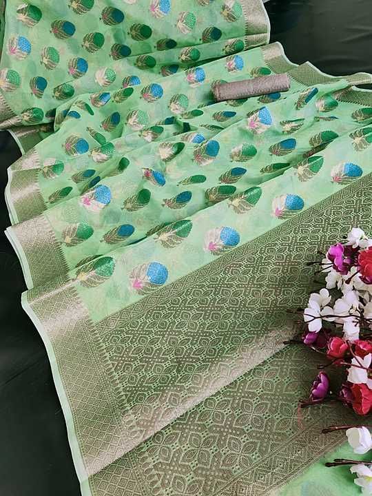 Cora orgenga flower saree uploaded by business on 12/9/2020