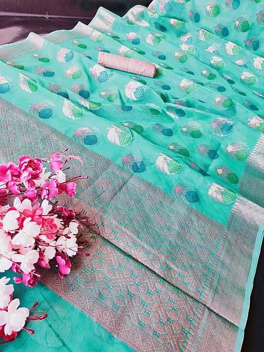 Cora orgenga alfi flower saree uploaded by business on 12/9/2020