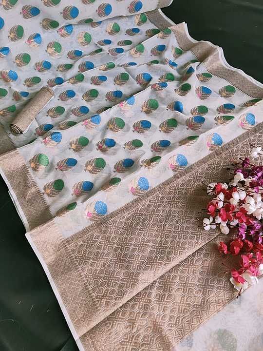 Cora orgenga flower saree  uploaded by business on 12/9/2020