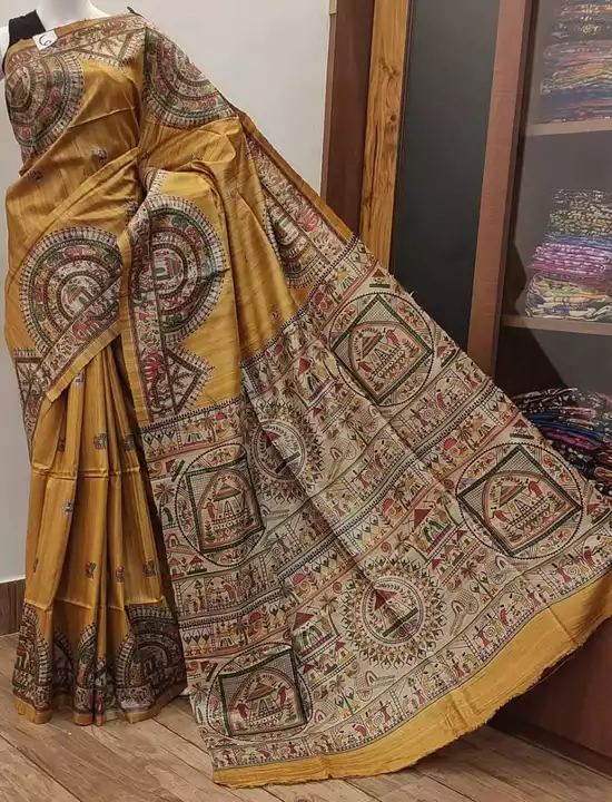 Madhubani screen print handloom silk saree uploaded by Rahul kumar silk house on 9/6/2022
